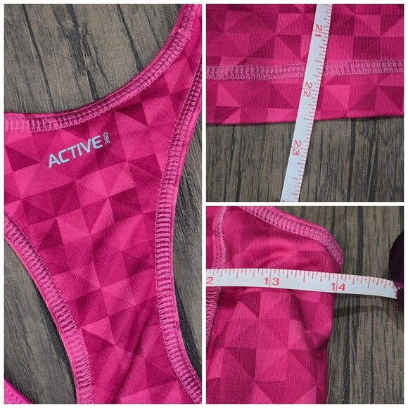 Adidas Racerback Tank ✦ S Pink Geometric Shelf Bra ✦ Activewear Top Lightweight - Picture 4 of 11